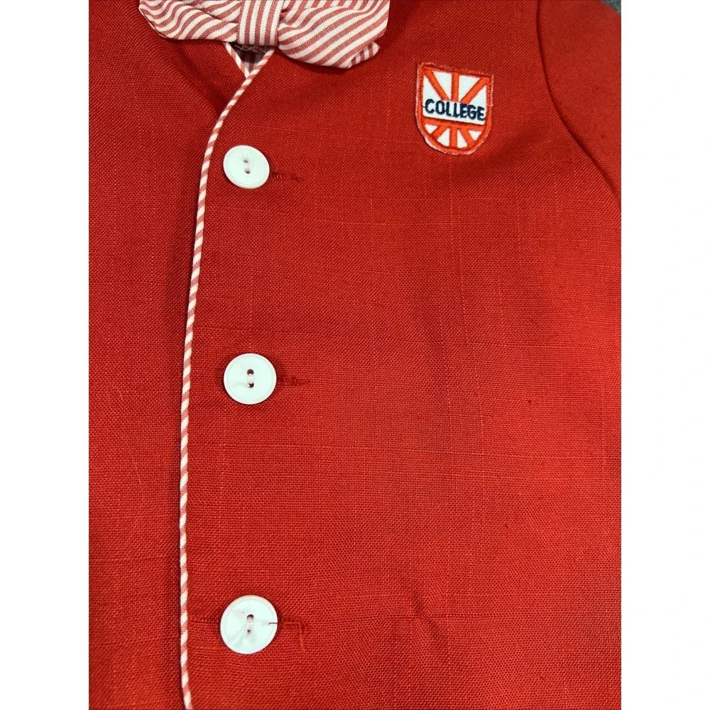 VTG NWT Bryan Baby Boy 2-Piece Suit Set Red Blazer Shorts 18M USA